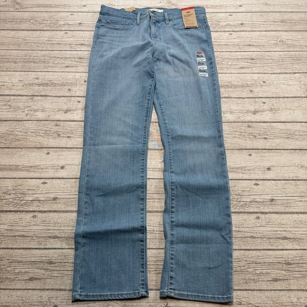 NEW Levi's 314 Jeans Women's 12 Blue Light Wash Hypersoft Denim Shaping Straight